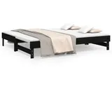 vidaXL Tagesbett Ausziehbar 100 x 200 cm Schwarz