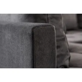 Riess-Ambiente Moderne XXL Wohnlandschaft KENT 305cm grau Samt Bigsofa inkl. Hocker Federkern