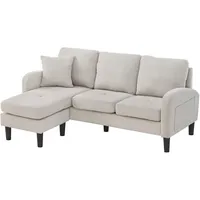 Komhtom Ecksofa, Beige, Textil, Mode, 3-Sitzer, 166x118 cm, Wohnzimmer, Sofas & Couches, Wohnlandschaften, Ecksofas