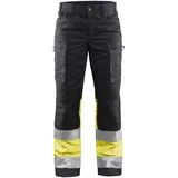 Blåkläder Damen High Vis Arbeitshose mit Stretch Marineblau/Gelb, Größe C40