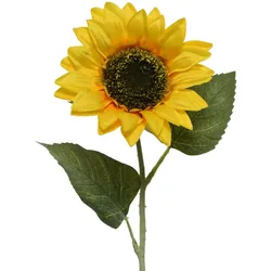 Sonnenblume mit 1 Blüte am Stiel - Kunstblume - H: 64cm - gelb