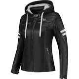 Rusty Stitches Joyce Hooded V2 Lederjacke Schwarz/Weiß 38