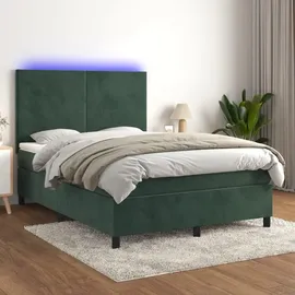 vidaXL Boxspringbett 140 x 200 cm Dunkelgrün