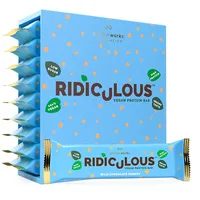 Protein Works - Ridiculous Vegan Proteinriegel | 15g Protein pro Riegel | Protein Riegel | Eiweißriegel | Wilde Schoko Erdnuss | 9er Pack