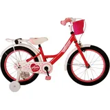 Volare Kinderfahrrad - Mädchen 18 Zoll - Rosa/Rot