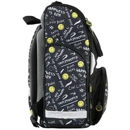 Goldkids 4er-Set Schulranzen Emoji Motiv Schwarz/Bunt