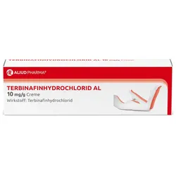 Terbinafinhydrochlorid AL 10 mg/g Creme bei Fußpilz Terbinafinhydrochlorid AL 10 mg/g Creme bei Fußpilz