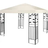 3x3m Ersatzdach für Garten Pavillon, mit Ablaufloechern & Klettverschlüssen, Pavillondach Ersatzbezug mit Ablaufloechern & Klettverschlüssen Beige