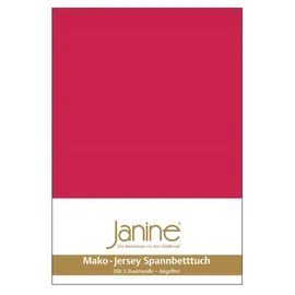 JANINE Spannbettlaken Mako Feinjersey 180 x 200 cm rot