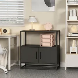 [en.casa] Hailuoto Aktenschrank 80 x 40 x 82 cm Schwarz