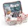 Djeco Pomea Babypuppe 32 cm Set Vanille Stoff/Vinyl Reisekoffer | Schlafaugen, Klettverschlusskleidung, Babyflasche, Windel