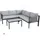Möbilia Sitzgruppe 1 Ecksofa, 1 Couchtisch inkl. Kissen Stahl/Olefin