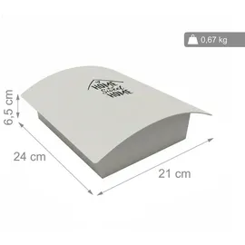 Relaxdays Schlüsselkasten, mit Tür, 9 Haken, Home Sweet Home, HBT: 24 x 21 x 6,5 cm, Schlüsselbox Magnetverschluss, weiß, Design B