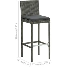 vidaXL Gartenstuhl 43,5 x 113,1 x 26,7 cm grau 4 St.