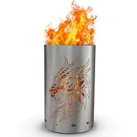 TiKo-Design Feuertonne - Lagerfeuertonne - Feuerkorb mit Drachen Motiv – Verleihen Sie Ihrem Garten EIN besonderes Ambiente für unvergessliche Abende mit ihren Freunden
