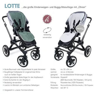Liebes Von Priebes LOTTE Sitzauflage | Sitzeinlage für Kinderwagen und Buggy | Schonbezug | atmungsaktiv | beidseitig verwendbar