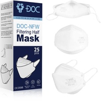 DOC 500x FFP2 Gesichtsmaske – Gesichtsmaske für Erwachsene – einzeln verpackt – Partikelfilter-Halbmaske – schützender Gesichtsschutz –...