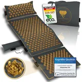 CALM ELEPHANT ORIGINAL® Akupressurmatte mit Kissen XXL Set GENUINE 5-teilig, Massagematte Rücken, Verspannungen lösen, Akupunktur Matte, Kissen mit Wärmefunktion, Lendenkissen, Fußmatte & Tasche, grau