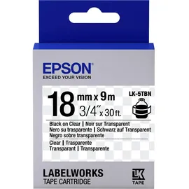Epson Tape - LK5TBN Clear BLK/Clear 18/9, C53S655008