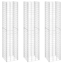 furnicato Gabionen-Hochbeete 3 Stk. 30x30x150 cm Eisen