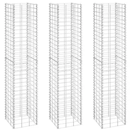 furnicato Gabionen-Hochbeete 3 Stk. 30x30x150 cm Eisen