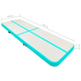 vidaXL Aufblasbare Gymnastikmatte mit Pumpe 500x100x20 cm PVC Grün