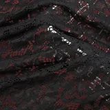 Vayliro 2 Yards Spitzenstoff Breite 150cm Schwarz Nylon-Spandex-Spitzenstoff Kleid Stoff Dekostoff Vintage Elastische Lace Stoff für DIY Nähen Handwerk Hochzeit Kleidung Kostüm Tischdecke