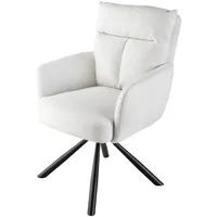 Riess-Ambiente Stuhl BIG GEORGE - drehbar Retro weiß Bouclé