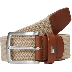 Flechtgürtel TOMMY HILFIGER "DENTON ELASTIC 3.5", Damen, Gr. 85, horseradish, Materialmix, casual, Gürtel, Flexibel größenverstellbar, elastisch, Metalllogo