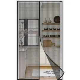 jarolift Easy Fliegengitter-Magnetvorhang für Türen, | 100x220 cm, schwarz | jarolift Insektenschutz Türvorhang / Fliegenvorhang ohne Bohren, Magnetverschluss