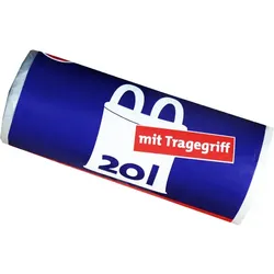 Müllbeutel mit Tragegriff 20 L 8 my, 40 Stück/Rolle HDPE Material, 500 x 510 mm