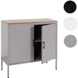 Kommode HWC-L84, Sideboard Schrank Anrichte, 2 T√oren Metall 90x90x40cm, Melamin beschichtet ~ grau