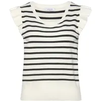 LASCANA Stricktop Damen creme-schwarz gestreift Gr.44/46