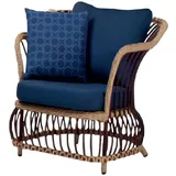 JVmoebel Sessel Sessel Blau Design Couch Relax Hochwertig Hochwertig Rattan Polster (Sessel), Made in Europa blau