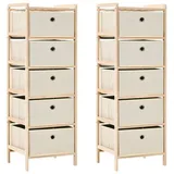 vidaXL Aufbewahrungsregale mit 5 Stoffkörben 2 Stk. Beige