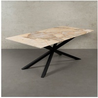 MAGNA Atelier Esstisch SPIDER mit Marmor Tischplatte, Dining Table, nachhaltig, Naturstein, Exclusive Line, 200x100x75cm beige 160 cm x 75 cm
