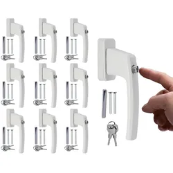 Abschließbare Fenstergriffe ergonomisch Aluminium 10 Stück
