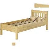 Erst-Holz Hohes Holzbett 100x200 breites Seniorenbett Einzelbett Zubehör wählbar V-60.55-10 Federholzrahmen inkl.