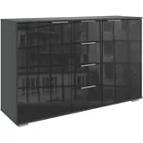 WIMEX Kombikommode 130 x 83 x 40,5 cm Grau / Schwarz