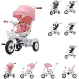 Chipolino Tricycle Futuro 2 in 1 faltbar, Becherhalter, Musik, Licht, PU-Räder, rosa