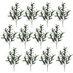 CREATIV green künstliche Pflanze Olivenzweig, ca 50cm, 12er Set