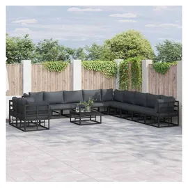 vidaXL Garten-Sofa-Set 12-tlg. schwarz