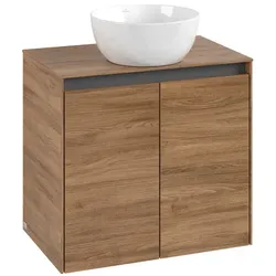 Villeroy & Boch Collaro Waschtischtischunterschrank mit 2 Türen | für Aufsatzecken | Breite 600 mm##ohne Beleuchtung Taupe Taupe C15000 VM