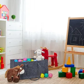 Relaxdays Kaminholztasche Filz 28 l 2er Set grau