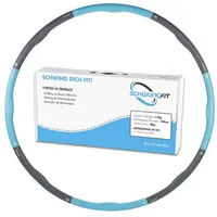 Schwungfit Hula-Hoop-Reifen 1,2 Kg Wellendesign mit 100cm Durchmesser (Hula Hoop Fitness Reifen für Erwachsene und Kinder), mit Schaumstoff Polster & Massagefunktion blau