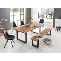 Home Affaire Esstisch »Manhattan«, mit echter Baumkante beige