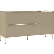 Set One by Musterring Reno Lowboard 137 cm Braun/Glas Holzwerkstoff