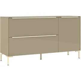 Set One by Musterring Reno Lowboard 137 cm Braun/Glas Holzwerkstoff