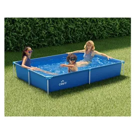 Crivit Framepool Rechteckig 228 x 159 x 42 cm blau inkl. Ablassventil, Bodenschienen