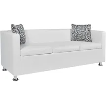 vidaXL Sofa 3-Sitzer Kunstleder Weiß